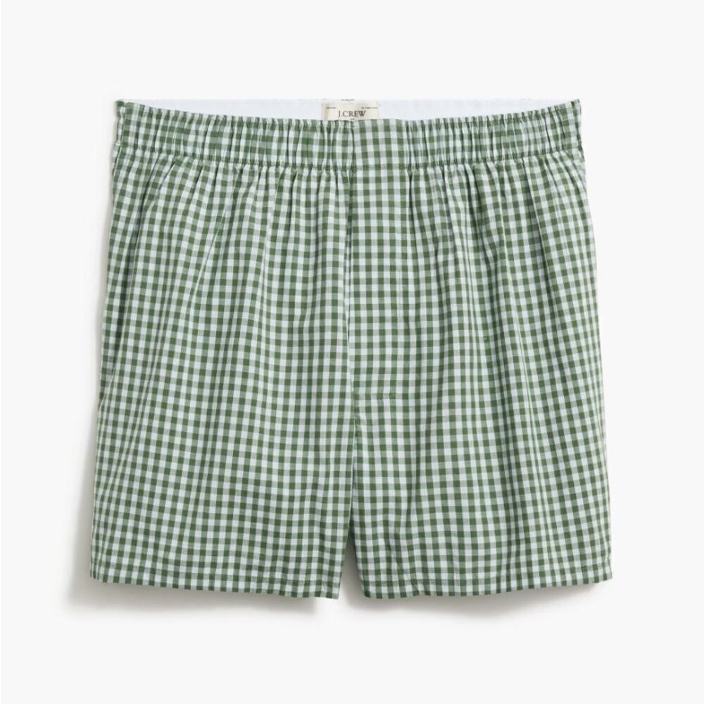 J. Crew Factory Men's 100% Cotton Woven Boxers Shorts CA911 Green Size S NWT